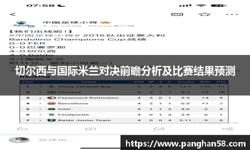 切尔西与国际米兰对决前瞻分析及比赛结果预测